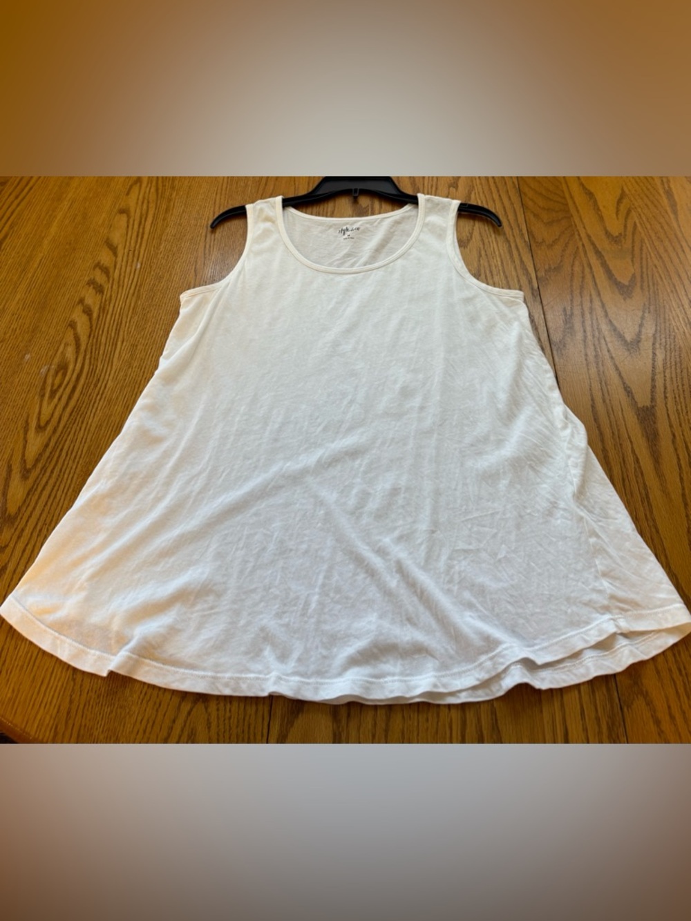 Style & Co. Cream Swing Tank Top - Scoop Neck Sleeveless